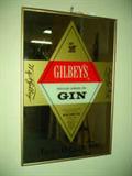 GILBEYS GIN MIRRORED ADVERTISING SIGN
