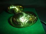 3 BEAUTIFUL ANTIQUE BRASS DOOR KNOBS SETS- With Hardware. They have been cleaned and polished.