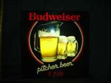 BUDWEISER PITCHER LIGHTED SIGN - It has changeable price numbers on the bottom.