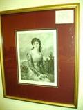 ANTIQUE ENGRAVING - Titled "THE MAID OF ORLEANS" Artist E. M. WARD & Engraved by T. BALLIN