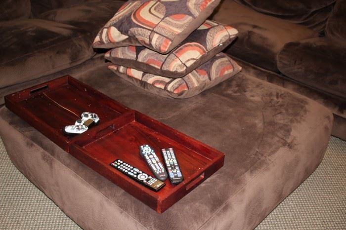Tray and Ottoman with Accent Pillows