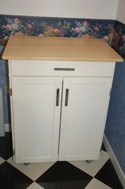 Kitchen cabinet with drawer, butcher block top