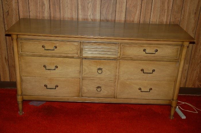 Mid century modern dresser (one of 2), 9 drawers (51" W x 20" D x 32.5" H)
