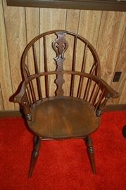 Curved back vintage wood chair