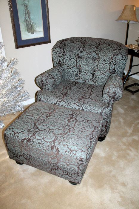 Ashley Furniture upholstered oversized armchair and ottoman (2 of these)