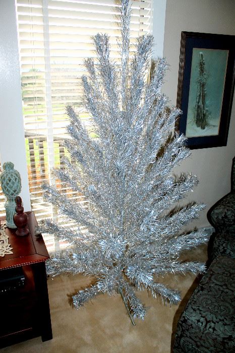 Vintage 6 ft. aluminum Christmas tree with original box