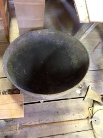 Vintage cauldron on legs