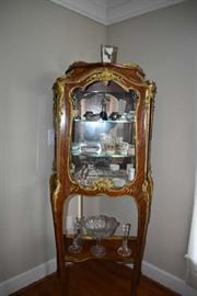 Antique French Curio with Gold Trim