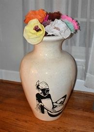 Large Vase with Lady Making Bread
