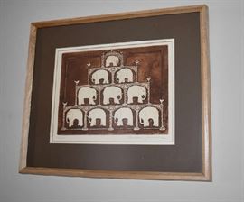 Elephant Framed  Matted Print