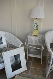Wicker Basket Table  Lamp