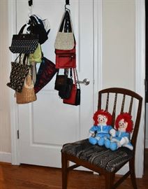 Purses and Raggety Ann and Andy Dolls