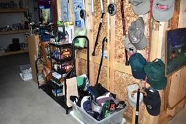 Gold Hats Golf Balls Golf Towels Golf Rack