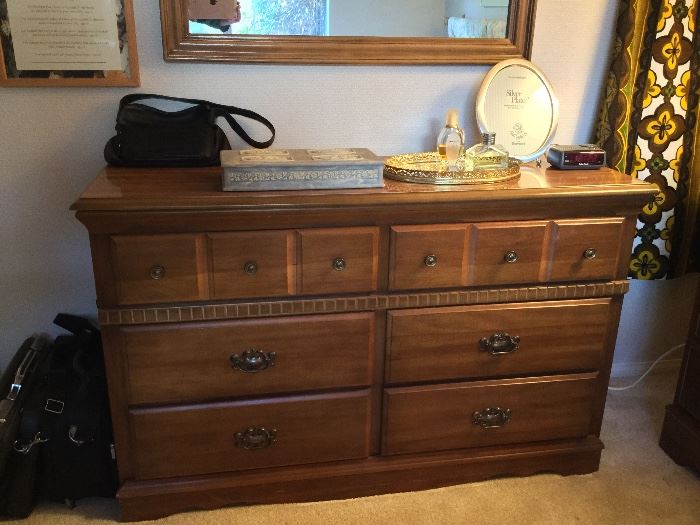 Dresser with wall mirror, matches chest