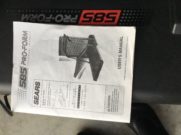 Pro-Form 585 Treadmill, folds up, with users manual 