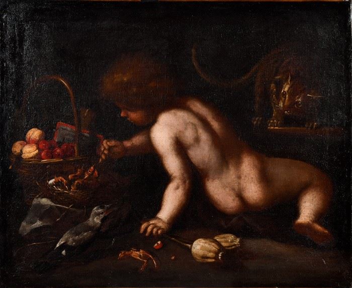 Lot #23 Old Master Painting After Caravaggio with a Starting Bid of $700