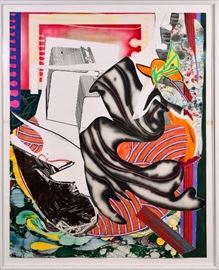 Lot #44 Frank Stella Moby Dick from the Wave Series II Screenprint, Lithograph, Paint, Print, and Collage Pencil Signed and Number CTP 12 with a Starting Bid of $6,000