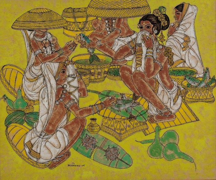 Lot #80 Abdul Rahiman Appabhai Almelkar Gouache and Watercolor with a Starting Bid of $3,000