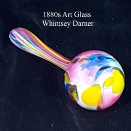 Glass 1880s Spatter Glass Darner