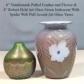 Glass Art Pulled Feather Vandermark Iridescent Robert Held