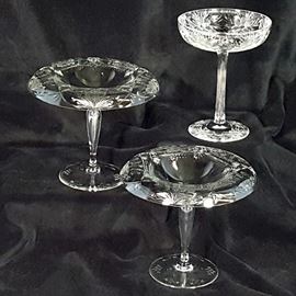 Glass Crystal Fancy Etched Compotes Pr And Single