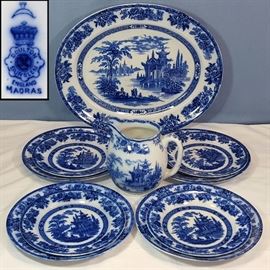 Porcelains Flow Blue Doulton Madras