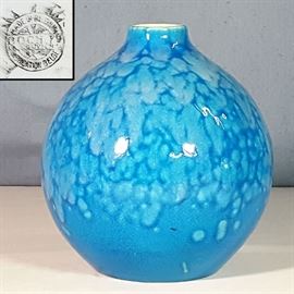 Porcelain Boch Blue Turquoise Glaze Vase