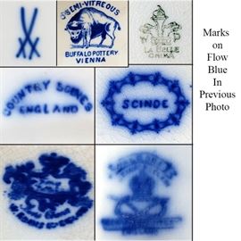 Porcelains Flow Blue Waldorf Country Scenes Scinde LaBelle B