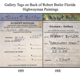 Art Butler Robert Florida Highwayman Oil On Canvas Verso Tags