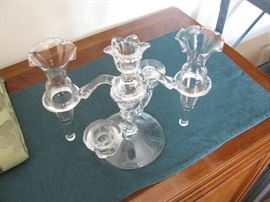 Glass Candlelabra with Removable Arm