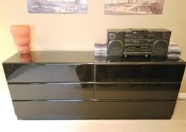 NICE Black "Millenium" dresser (has 2 matching night stands