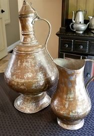 Hammered Copper Urn & Pitcher (fron Turkey)