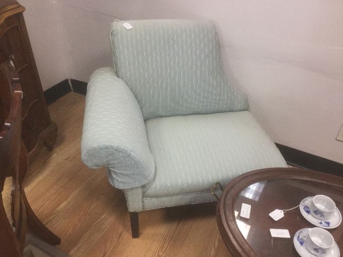 Pair of Assymetrical chairs, one left arm, one right arm