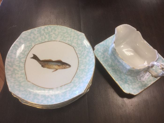 Limoges set with fish plates