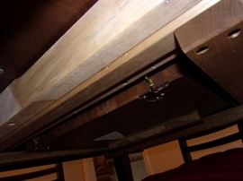 Counter height table and 4 swivel chairs with built in leaf excellent condition, Large neutral area rug