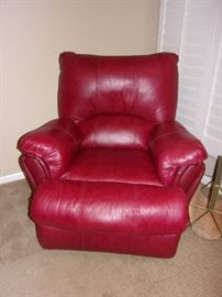 Red leather recliner