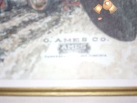 Ken Brady signed art Ames Co. oldest US company and its role throughout the times.