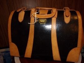 Vintage Leather Briefcase with Lock and Key