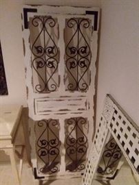 Decorative Wood and Wrought Iron Screen Door Frame