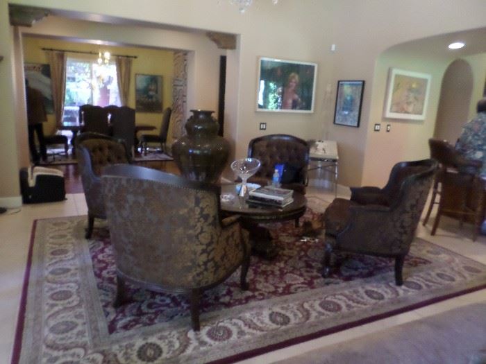 Awesome Conversation Setting- 4 occasional chairs, table & area rug. All sold seperately