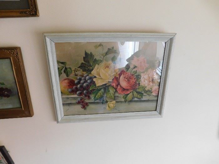 framed floral/botanical artwork