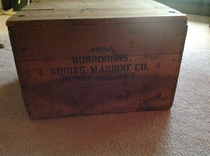 Adding machine wooden box / crate