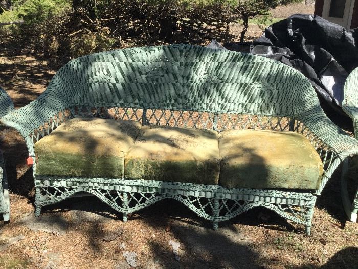 Antique wicker sofa with springs
