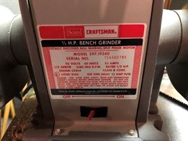 Craftsman Bench Grinder with Light