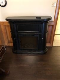  Electric fireplace with  pull down desktop and  adjustable heater