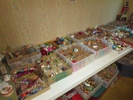 1000S OF CHRISTMAS ORNAMENTS SO MANY WE COULD NOT DISPLAY THEM ALL 
