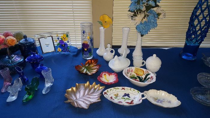Hobnail Milkglass, Fenton glass shoes and more