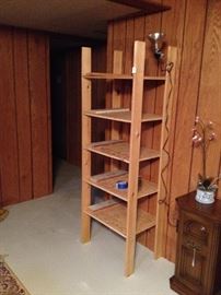Handmade unfinished wood shelf for storage or garage use