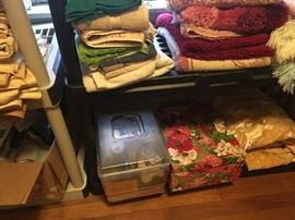 sewing boxes and notions  lots of linens 
