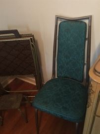  so far only 1 of these retro  metal and vinyl chairs    set of 4 metal tv trays 